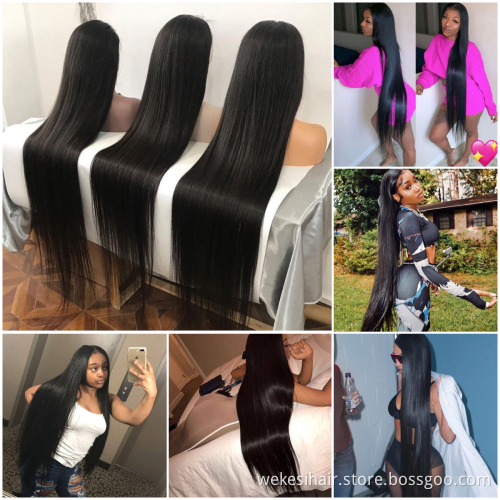 WKS 150% Glueless Full Lace Braid Human Hair Wigs Pre Plucked Bleached Knots Remy Brazilian Hair Wigs Straight Natural Wigs